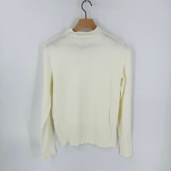 French Connection Babysoft Roll Neck Sweater White Long Sleeve Pullover Size M - Picture 3 of 7